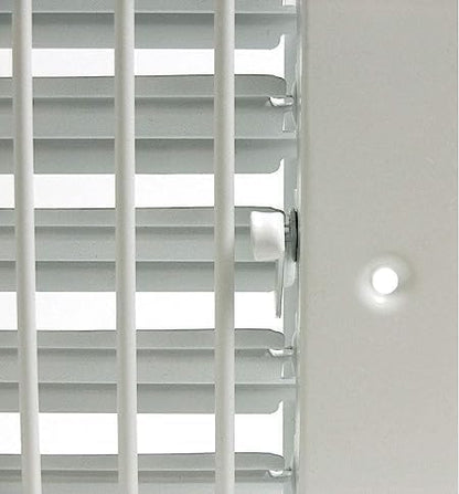 HVAC Premium 24"w X 8"h Adjustable AIR Supply Diffuser - HVAC Vent Cover Sidewall or Ceiling - Grille Register - High Airflow - White [Outer Dimensions: 25.75"w X 9.75"h]