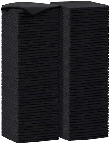 AIDEA Black Microfiber Cleaning Cloth-100PK, Reusable Cleaning Rags 12"x16" by AIDEAHOME