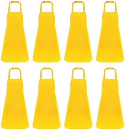 8 Pcs Bib Apron for Unisex Colorful Kitchen Apron Bulk by Fengek