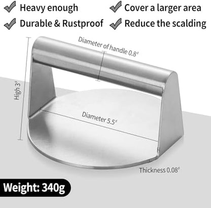 Metal Spatula Set for 5-Griddle Spatula-Griddle Scraper-Burger Press-Stainless - Image 4