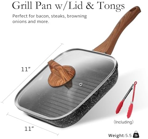 ESLITE LIFE 11 Inch Nonstick Grill Pan - Image 2