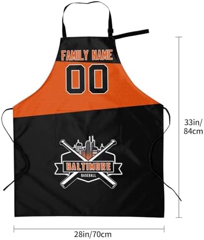 City Custom Name And Number Aprons, Kitchen Aprons, Work Utility Aprons - Image 5