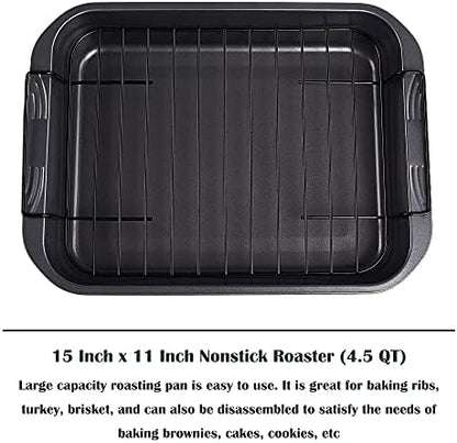 kitCom Bakeware Nonstick Roaster, Nonstick Roasting Pan - Image 3