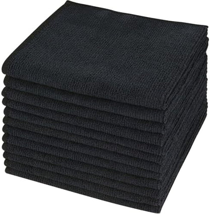 SINLAND Microfiber Cleaning Cloth Kitchen Dish Cloths 12x12in 12 Pack Black by SINLAND