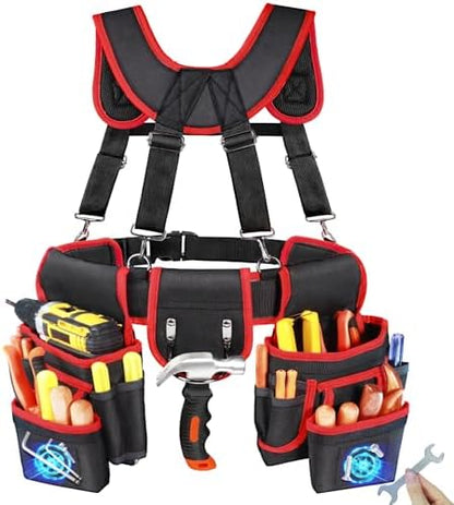 FamilyKit Tool Belt With Suspenders, Magnetic Heavy Duty Tool Belts by FamilyKit