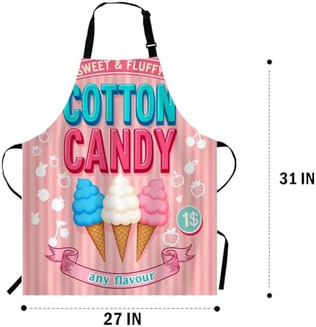 WONDERTIFY Cartoon Candy Apron, Sweet and Colorful Candy Pink Background Bib - Image 2