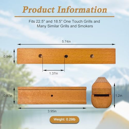 3Pcs Cherry Wood Weber Grill Handle Replacement, Cool Touch Parts - Image 2