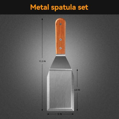 2 Pack Griddle Spatula, Metal Spatula - Image 2