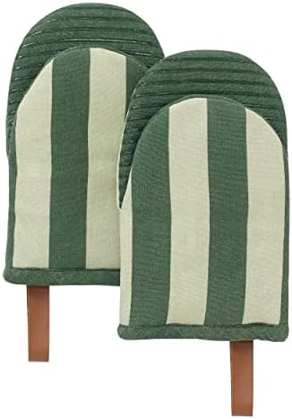 Folkulture Oven Mitts, Heat Resistant, Matcha Green by Folkulture