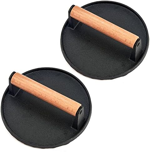 Leonyo 6 Inch Cast Iron Smasher Burger Press by Leonyo