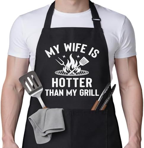 BeneCharm Husband Birthday Gift Aprons, My Wife Is Hotter Than My Grill by Benecharm
