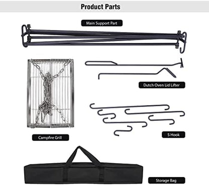 REDCAMP Swing Campfire Grill Stand - Image 3