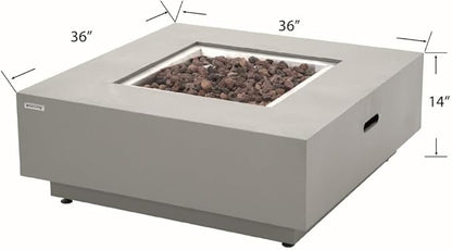 Ashton 36” Propane Fire Pit Smokeless Firepit Converts to Outdoor Gas Fire Pit for Outside Patio Firepit Table Includes Windscreen Rain & Tank Cover Lava Rocks Lid CSA Certified