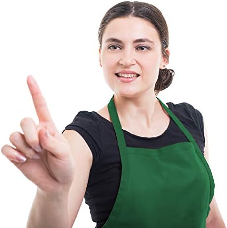 16 Pack Green Bib Plain Aprons Bulk - Image 6