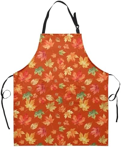 Fall Maple Leaf Apron for Women and Men Waterproof Kitchen Aprons by Dacawin