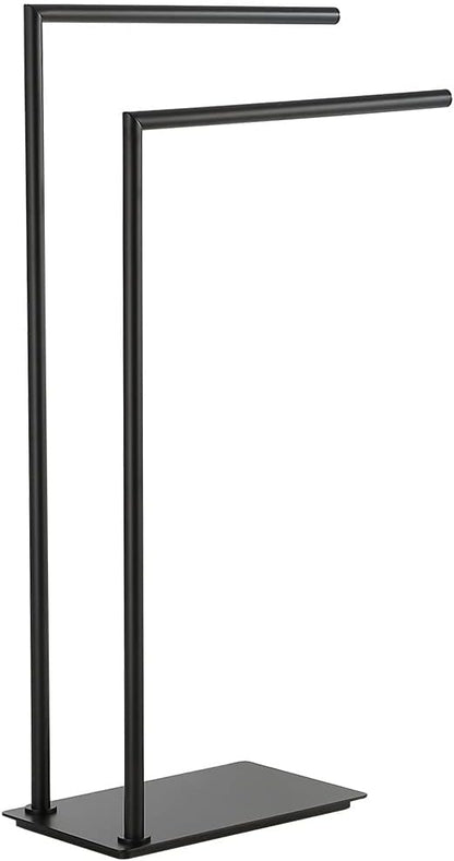 Stand Towel Rack for Bathroom Free Standing Double Towel Holders on Floor Bath Towel Holder Brass Matte Black