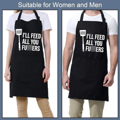 Miracu Funny Cooking Aprons for Men Women, Dad Gifts for Mens Father Mom - Image 4