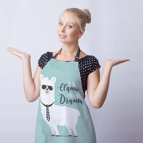 Funny Aprons for Adults Men Alpaca Mans Kitchen Apron for Kitchen Cooking - Image 3