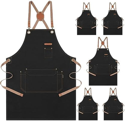 Genixart Chef Apron Men Women, Kitchen Aprons Cooking, BBQ by Genixart