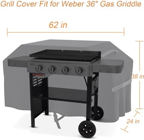 Griddle Cover for Weber 36" Gas Griddle, Compared to Weber 3400030 Griddle - Image 2