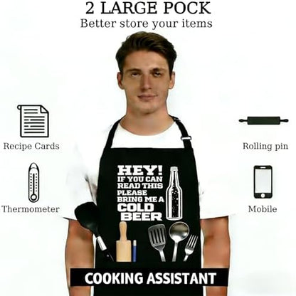 Funny Cooking Aprons for Cooking, Husband Wife Couple Gifts, Grilling Kitchen - Image 3