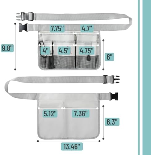 UNCO- Adjustable Gardening Belt, Light Gray, 7 Pockets, Wear Resistant - Image 4