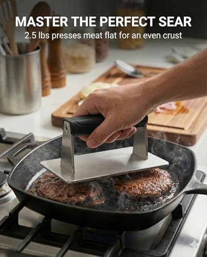 Smash Burger Press, Dishwasher Safe, 8 x 4.25 in, 2.5 lb - Image 3