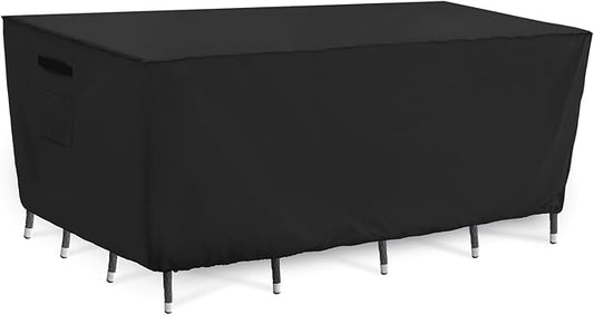 Tempera Outdoor Dining Set Cover for Outside Table and Chairs, Square Patio Table Covers for Outdoor Furniture, Anti-Fading, Windproof, 48''L x 48''W x 27.8''H, Grey