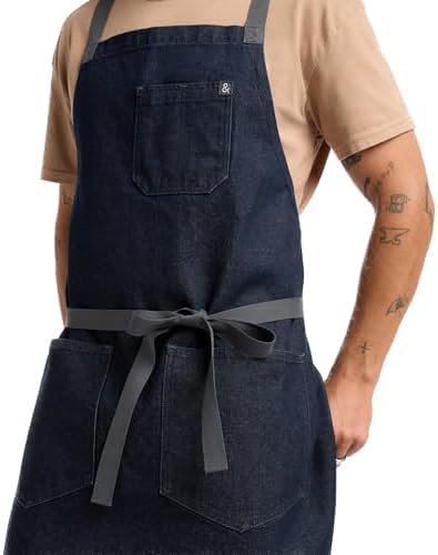 hedley & bennett Crossback Chef Apron, Pockets & Towel Loop, Jack Navy by hedleybennett