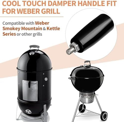 Cool Touch Damper Handle Fit for Weber Smokey Mountain WSM Kettle - Image 4