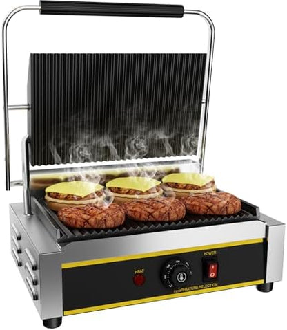 Commercial Panini Press Grill, 1800W Electric Sandwich Panini Maker by DULNICE