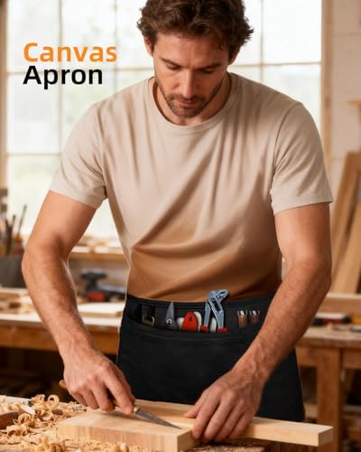 Canvas Work Waist Apron with 3 Pocket - Image 2