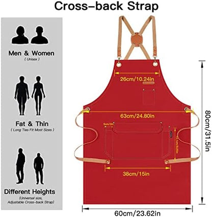 Genixart Chef Apron Men Women, Kitchen Aprons Cooking, BBQ - Image 4