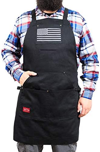 JayCee Apron for BBQ, Hobby and Workshop, 5 Pockets, Cross-Back, 2 Tool/Towel by JayCee+Products+Grillin+%26+Chillin