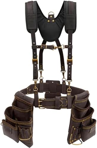 OX Framing Leather Tool Belt + Suspenders by OXTools