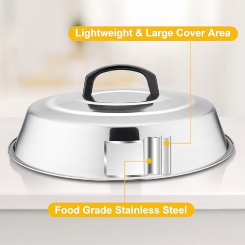 Leonyo 12IN Stainless Steel Griddle Basting Cover Melting Dome, 2 Pack - Image 5