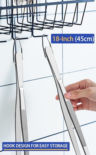 JETKONG 2 Pcs 18 Inch Stainless Steel Grill Tongs Heavy Duty Giant Tweezer Tongs - Image 7