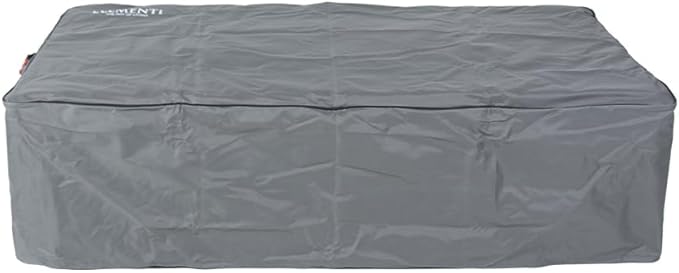 Elementi Granville Fire Pit Bundle Outdoor Firepit Set Includes 60” Propane Concrete Firepit Table, Glass Windscreen, Stainless Steel Cover, Tank Cover, Canvas Cover, Floor Mat, Ice Bucket