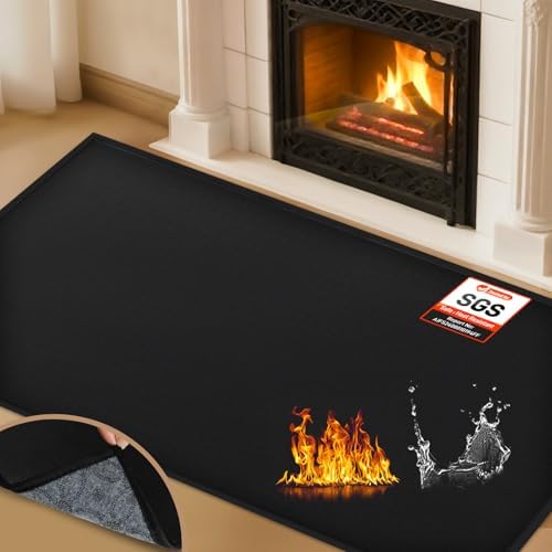 3.5 MM Fireproof Fireplace Mat for Indoor Protection by TOHONFOO