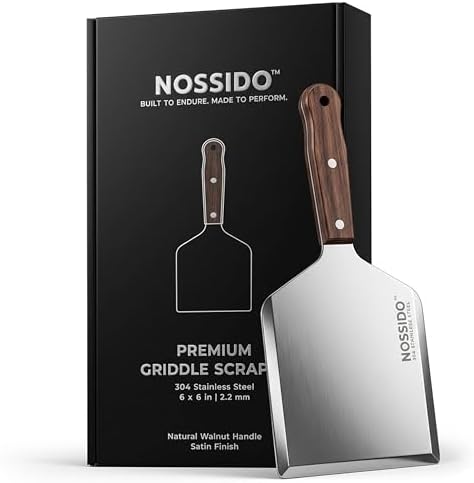 Premium Griddle Scraper, 6x6 Inch Blade, 2.2mm 304 Stainless Steel, Natural by Unknown