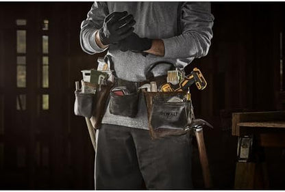 DEWALT Leather Tool Belt, 11 Pocket Professional Belt - Image 5