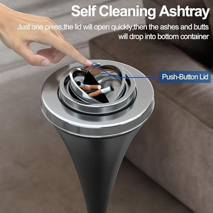 RELIANCER Floor Standing Ashtray w/Detachable Cigar Container, Stainless Steel - Image 3