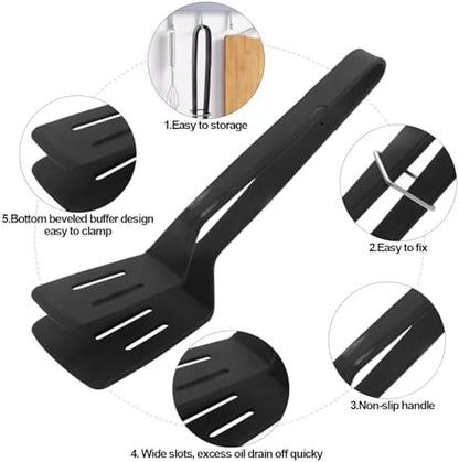 Silicone BBQ Tongs, Stainless Steel Clamp - Image 3