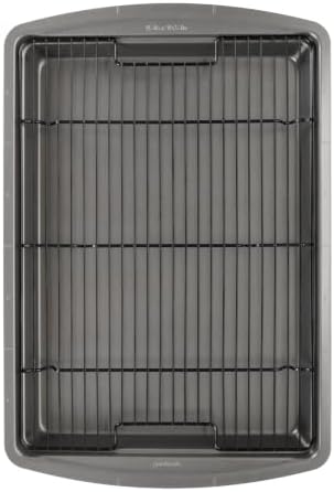 GoodCook Nonstick Carbon Steel Baking Pan & Raised Wire Rack, 15x10.5-Inch by GoodCook