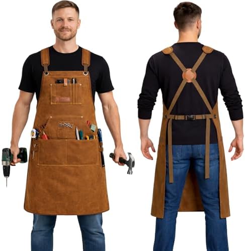 Geelu Woodworking Apron 16oz Waxed Canvas Work Aprons by Geelu