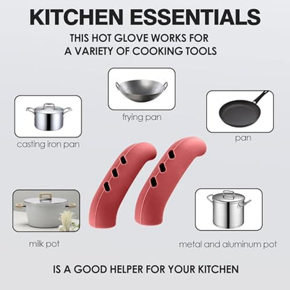 6 Pack Heat Resistant Silicone Pot Handle Covers - Image 3
