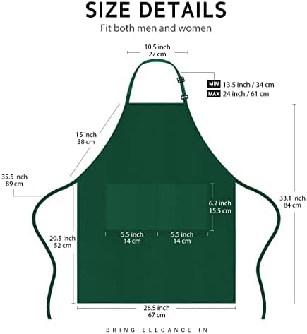 Syntus Apron for Men Women, Adjustable Cooking Kitchen Apron - Image 2