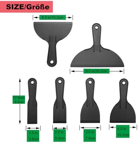6 Pack Putty Knife, Flexible Plastic Paint Scraper Tool - Image 5
