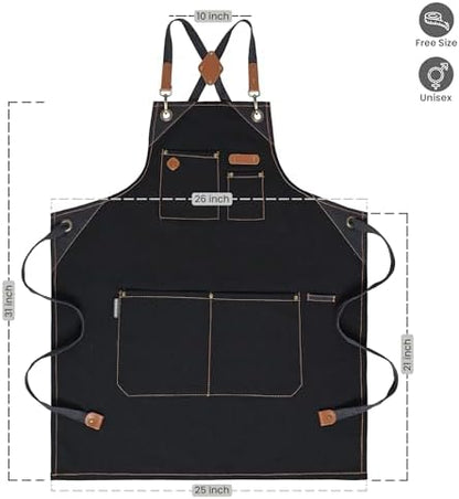 Chef Apron, Recycled Cotton Kitchen Apron - Image 7