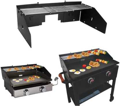 Adjustable Wind Screen and Griddle Warming Rack Set Fit by Petrirufun
